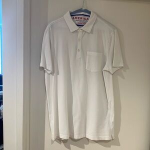 White Mens Short Sleeve Polo Shirt by Banana Republic. Size Med. Chest Pocket